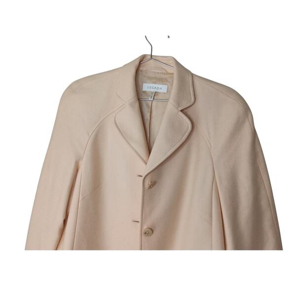 Vintage Escada Jacket Blazer Apricot Cashmere Silk Blend Button Front Size 42 - Picture 5 of 16
